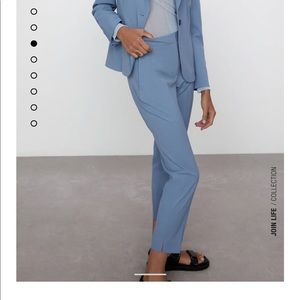 ZARA MID-RISE PANTS ANKLE TROUSERS W FRONT POCKETS